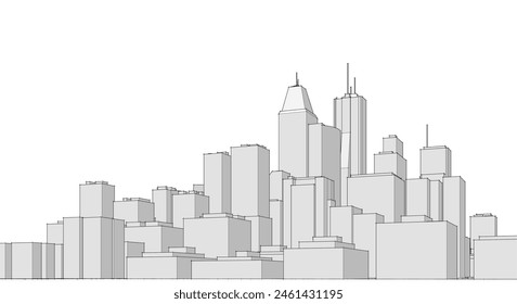  Stadt ​​Moderne Architektur 3D-Rendering