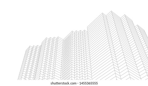 city architecture abstract 3d illustration