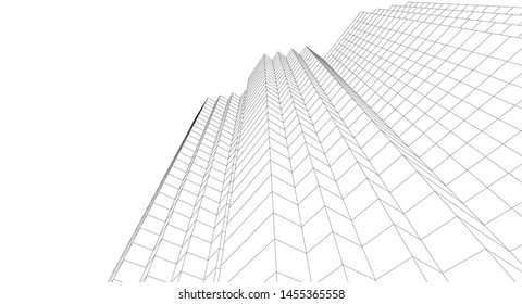 city architecture abstract 3d illustration