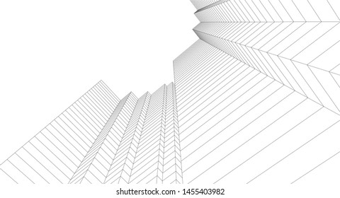city architecture abstract 3d illustration