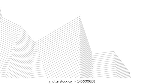 city architecture abstract 3d illustration