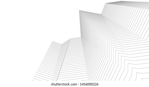 city architecture abstract 3d illustration