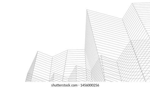 city architecture abstract 3d illustration