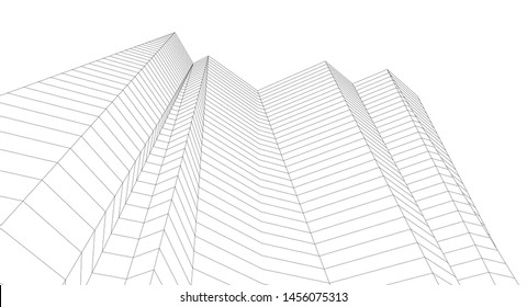 city architecture abstract 3d illustration