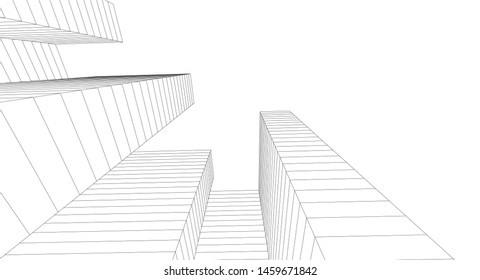 city architecture abstract 3d illustration