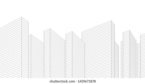 city architecture abstract 3d illustration