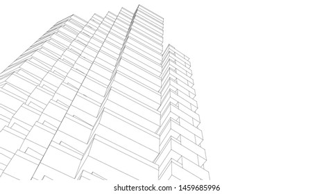 city architecture abstract 3d illustration