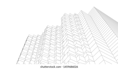 city architecture abstract 3d illustration