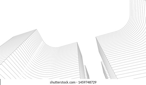 city architecture abstract 3d illustration