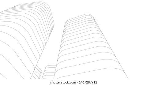 city architecture abstract 3d illustration