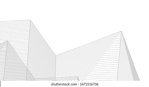city architecture abstract 3d illustration