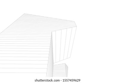 city architecture abstract 3d illustration