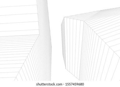 city architecture abstract 3d illustration