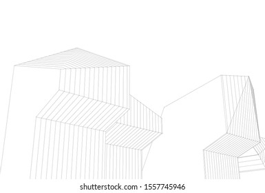 city architecture abstract 3d illustration