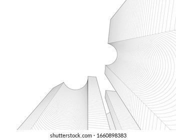 city architecture abstract 3d illustration