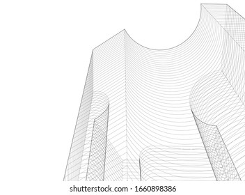 city architecture abstract 3d illustration