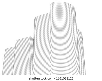 city architecture abstract 3d illustration