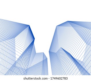 city architecture abstract 3d illustration