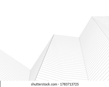 city architecture abstract 3d illustration