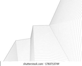 city architecture abstract 3d illustration