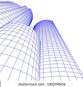 city architecture building 3d vector illustration