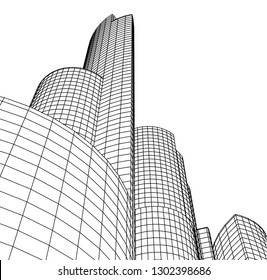 city architecture building 3d vector illustration