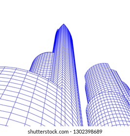 city architecture building 3d vector illustration