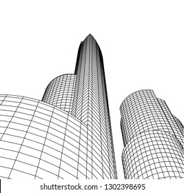 city architecture building 3d vector illustration