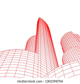 city architecture building 3d vector illustration