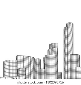 city architecture building 3d vector illustration