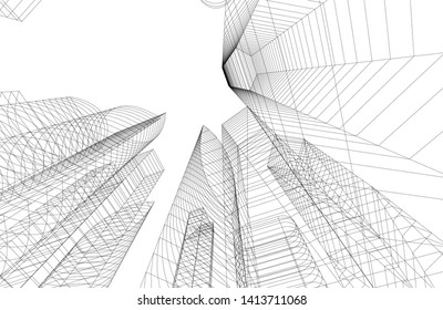 city architecture building 3d, vector illustration