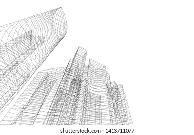city architecture building 3d, vector illustration