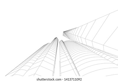 city architecture building 3d, vector illustration