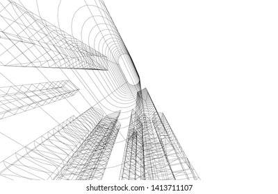 city architecture building 3d, vector illustration