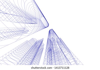 city architecture building 3d, vector illustration