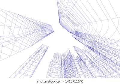 city architecture building 3d, vector illustration
