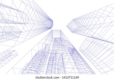 city architecture building 3d, vector illustration
