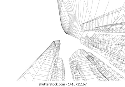 city architecture building 3d, vector illustration