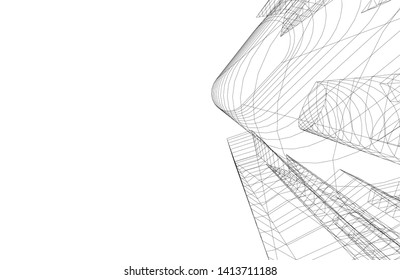 city architecture building 3d, vector illustration