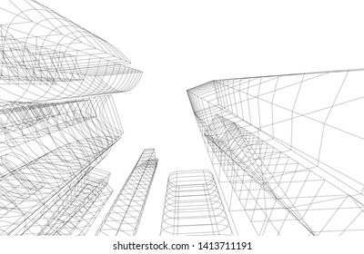 city architecture building 3d, vector illustration