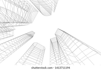 city architecture building 3d, vector illustration