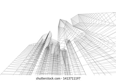 city architecture building 3d, vector illustration