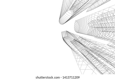 city architecture building 3d, vector illustration