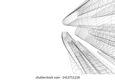 city architecture building 3d, vector illustration