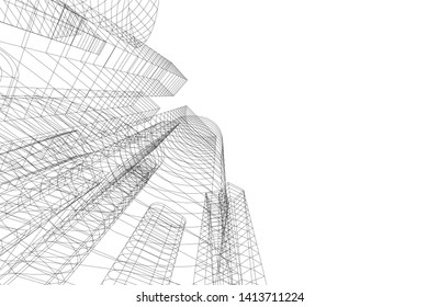 city architecture building 3d, vector illustration