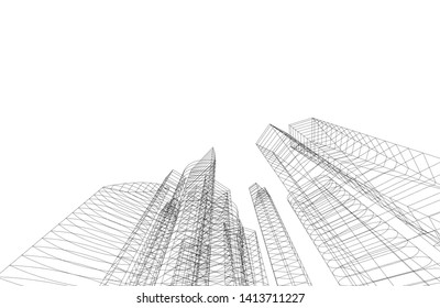 city architecture building 3d, vector illustration
