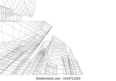 city architecture building 3d, vector illustration