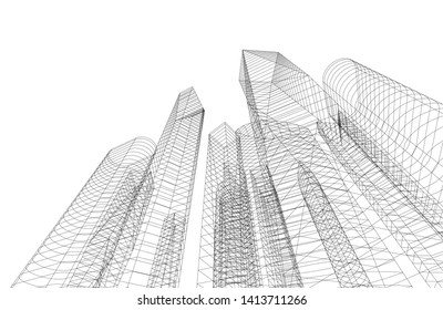 city architecture building 3d, vector illustration