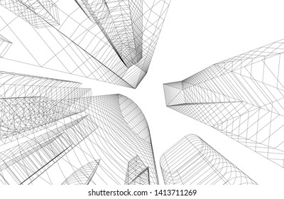 city architecture building 3d, vector illustration