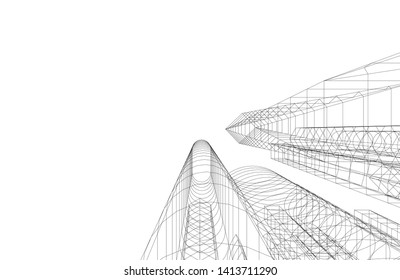 city architecture building 3d, vector illustration